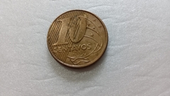 Moeda de 10 Centavos de 2009 Aço Banhando de Bronze Brasil Duplo Catalogada IS 16