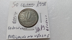 Moeda de 50 Centavos de 1998 Cupro-Níquel Duplicação no Anverso e Reverso Catalogada JA 19 - Mandrade Numismática