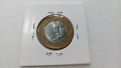 Moeda de 1 Real de 2010 Anel Aço Inox Banhado de Bronze e Núcleo de Aço Inox BONÉ Lindo JA 30 - Mandrade Numismática