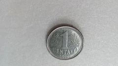 Moeda de 1 Centavo de 1994 Aço Inox BRASIL Marcado no Anverso Catalogada JA 33