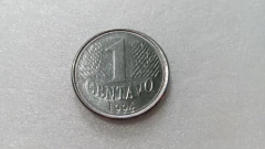 Moeda de 1 Centavo de 1994 Aço Inox BRASIL Marcado no Anverso Catalogada JA 33 - comprar online