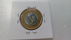 Moeda de 1 Real de 2008 Anel Aço Inox Banhado de Bronze e Núcleo de Aço Inox Boné OD 02 - Mandrade Numismática