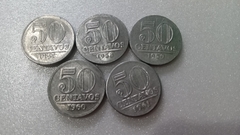 Moedas de 50 Cruzeiros 1957 à 1961 Alumínio Serie Completa ML 06