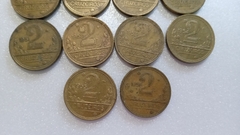Moedas de 2 Cruzeiros de 1942 à 1956 Serie Completa Bronze Alumínio BH 01 - Mandrade Numismática