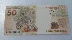 Cédula de 50 Reais de 2015 C.359 Serie G E 003050783 Chancelas De Nelson Henrique Barbosa Filho e Nelson Henrique Barbosa Filho Flor de Estampa