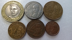 Moedas de 1 Real /50/25/10/5/1 centavos de 1998 Serie Completa Moedas Circuladas BH 05 - comprar online