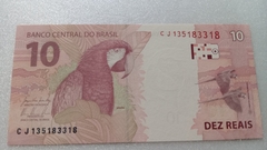 Cédula de 10 Reais de 2014 C.347 Serie C J 135183318 Chancelas de Joaquim Vieira Ferreira Levy e Alexandre Antônio Tombini Flor de Estampa