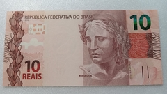 Cédula de 10 Reais de 2019 C.349 Serie H B 031081690 Chancelas de Eduardo Refinetti Guardia e Ilan Goldfajn Flor de Estampa - comprar online