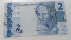 Cédula de 2 Reais De 2019 C.339 Serie G J 068158409 Chancela de Paulo Roberto Nunes Guedes e Roberto Campos Neto Flor de Estampa - comprar online