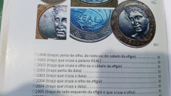Moedas de 1 Real de 2005 Traço do Lado Esquerdo da Efigie e Que Cruza o Olho Catalogada OD 03 - Mandrade Numismática