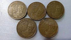Moedas de 25 Centavos de 2000 Aço Inox Banhado de Bronze (Lote de 5 Moedas ) Circuladas ML 13 - comprar online