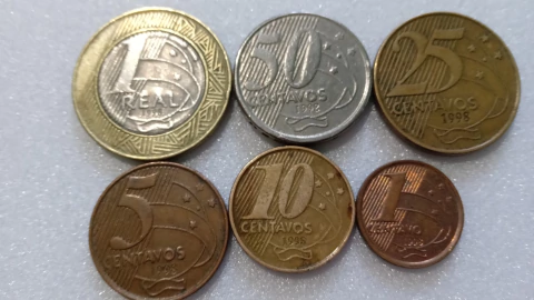 Moedas de 1 Real /50/25/10/5/1 centavos de 1998 Serie Completa ( Moedas Circuladas ) BH 06