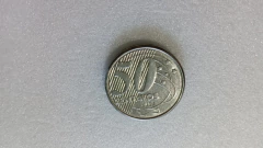Moeda de 50 Centavos de 2002 aço Inox Rastro Nas Estrelas Catalogada VT 05