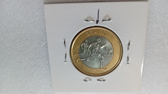 Moeda de 1 Real de 2015 Anel Aço Inox Banhado de Bronze e Núcleo de Aço Inox Atletismo Paralímpico ( Brasil Duplo ) Catalogada MK 02 - loja online