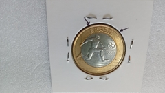 Moeda de 1 Real de 2014 Anel Aço Inox Banhado de Bronze e Núcleo de Aço Inox Atletismo DATA MARCADA e ( Bras Duplo ) Catalogada MK 04 - loja online