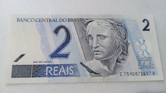 Cédula de 2 Reais de 2009 C 261 1ª Serie C 7540071697 A Chancelas Guido Mantega e Alexandre Antônio Tombini Flor de Estampa
