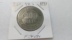 Moeda de 200 Réis de 1893 Cupro-Níquel FF 14
