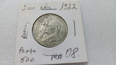 Moeda de 2000 Réis de 1922 Prata 500 1ª Centenário da Independência do Brasil MA 08