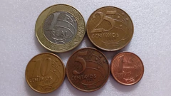 Moedas de 1 Real / 25 / 10 / 5 / 1 centavo de 1999 Serie Completa ( Moedas Circuladas ) JV 02
