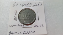 Moeda de 50 Centavos de 2013 Aço Inox BRASIL Duplo Catalogada ML 03 na internet