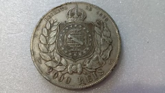 Moeda de 2000 Réis de 1889 Prata 917 Império SM 75 - comprar online