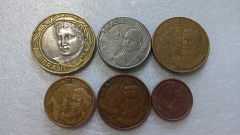 Moedas de 1 Real /50/25/10/5/1 centavos de 1998 Serie Completa Moedas Circuladas BH 03 - comprar online