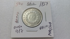 Moeda de 500 Réis de 1857 Prata 917 Império BB 10