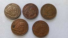 Moedas de 5 Centavos de 1999 Aço Inox Banhado de Cobre (Lote de 5 Moedas ) Circuladas MJ 02 - comprar online