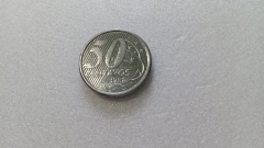 Moeda de 50 Centavos de 2013 Aço Inox Com Brasil Duplo Deslocado Catalogada WE 04 - comprar online