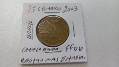 Moeda de 25 Centavos de 2003 Aço Banhado de Bronze Rastro nas Estrelas Catalogada FF 06 na internet