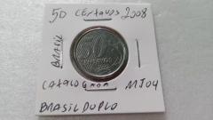 Moeda de 50 Centavos de 2008 Aço Inox Com Brasil Duplo Catalogada MJ 04 na internet