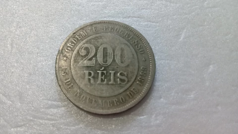 Moeda de 200 Réis de 1899 Cupro-Níquel Escassa BI 01