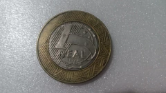 Moeda de 1 Real de 1999 Anel Alpaca Núcleo Níquel ( Moeda Circulada ) FF 10