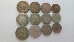 Moedas de 400/300/200/100 Réis de 1938 . 1940 . 1942 Níquel e Níquel Rosa Serie Completa SM 03