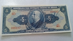 Cédula de 5 Cruzeiros de 1943 C 017 Serie 397ª Nº 098235 Autografada FE