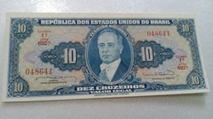 Cédula de 10 Cruzeiros de 1963 C 020 Serie 692ª Nº 048641 Chancelas Reginaldo F. Nunes e Miguel Calmon FE