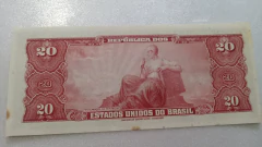 Cédula de 20 Cruzeiros de 1961 C 022 Serie 518ª Nº 010761 Chancelas Carlos A. Carrilho e Clemente Mariani 2 pequenas Manchas FE - comprar online