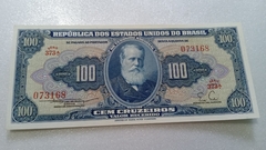 Cédula de 100 Cruzeiros de 1955 C 030 Serie 373ª Nº 073168 Chancelas Claudionor S. Lemos e Eugênio Gudin Com minima dobra Bancaria Soberba/FE