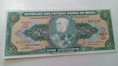 Cédula de 2 Cruzeiros de 1956 C 063 Serie 84 Nº 030907 Chancelas Claudionor S. Lemos e José Maria Alkimim FE
