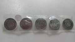 Moedas de 2 Cruzeiros De 1957 à 1961 De Alumínio Serie Completa Flor de cunho ML 02 - Mandrade Numismática
