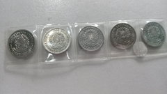 Moedas de 2 Cruzeiros De 1957 à 1961 De Alumínio Serie Completa Flor de cunho ML 04 - Mandrade Numismática