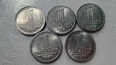 Moedas de 1 Cruzeiro De 1957 à 1961 De Alumínio Serie Completa Flor de cunho ML 13