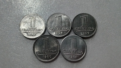 Moedas de 1 Cruzeiro De 1957 à 1961 De Alumínio Serie Completa Flor de cunho ML 14