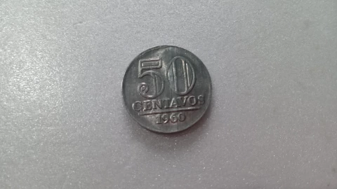 Moeda de 50 Centavos de 1960 Alumínio Flor de Cunho ML 12