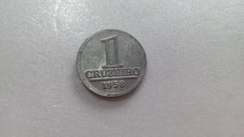 Moeda de 1 Cruzeiro de 1958 Alumínio Flor de Cunho ML 19