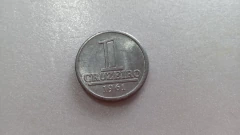 Moeda de 1 Cruzeiro de 1961 Alumínio Flor de Cunho ML 28