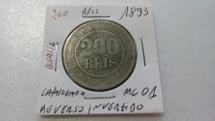 Moeda de 200 Réis de 1893 Cuproníquel Reverso Invertido ESCASSA MC 01 na internet