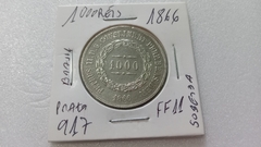 Moeda de 1000 Réis de 1866 Prata 917 Império FF 11