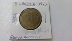 Moeda de 5 Cruzeiros de 1943 Bronze Alumínio ML 24