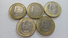 Moedas de 1 Real de 1999 Anel Alpaca Núcleo Níquel LOTE ( Moedas Circuladas ) BL 01